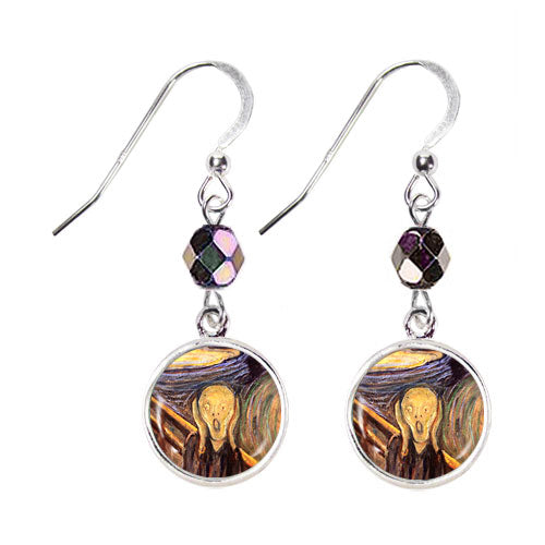  The Scream Art Glass Earrings 