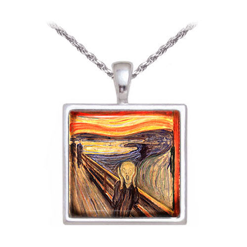  The Scream Art Glass Necklace 