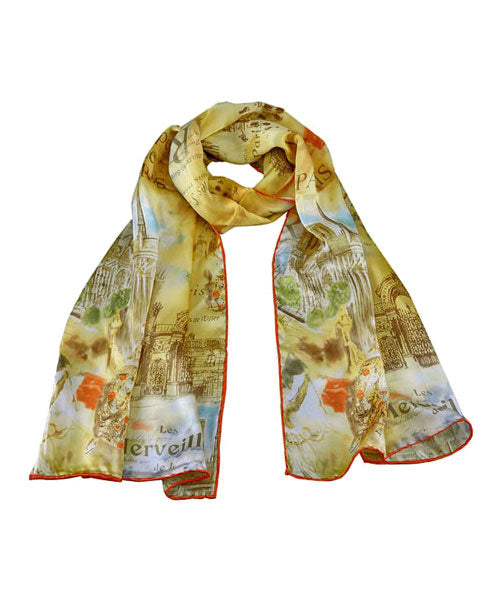  Vintage Paris Art Scarf 