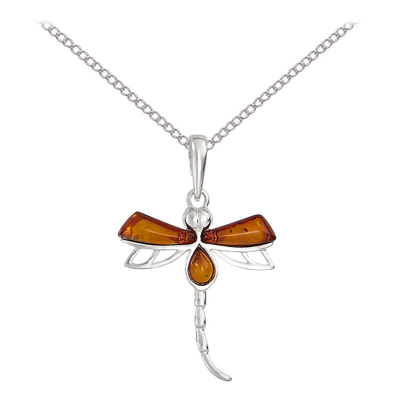  Contemporary Amber Dragonfly Necklace 