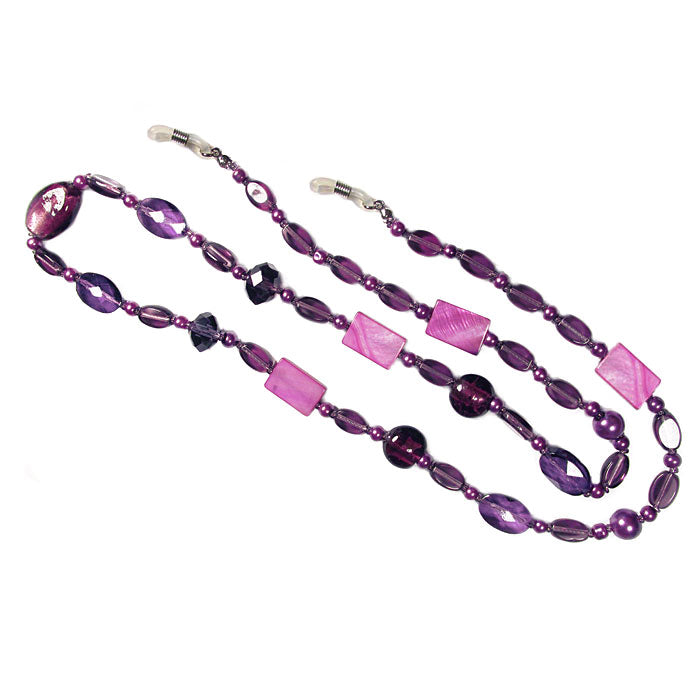  Purple Glass Bead Eyeglass Chain 