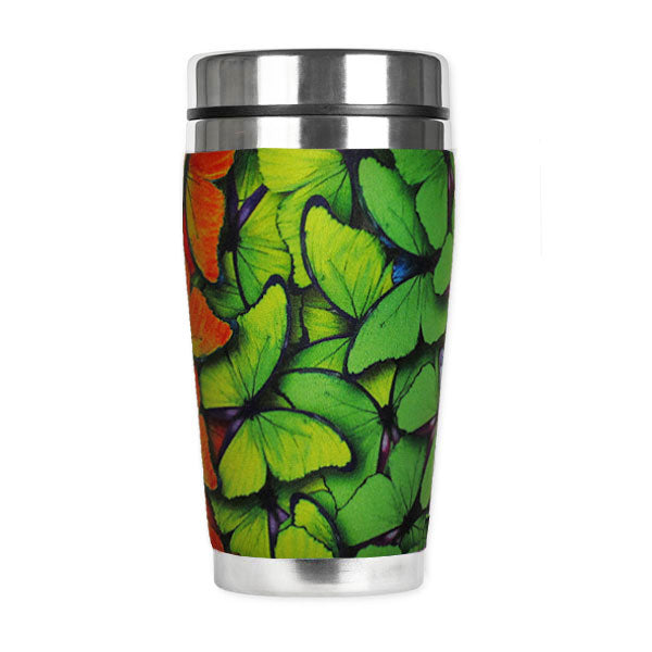  Rainbow Butterfly Insulated Travel Mug 