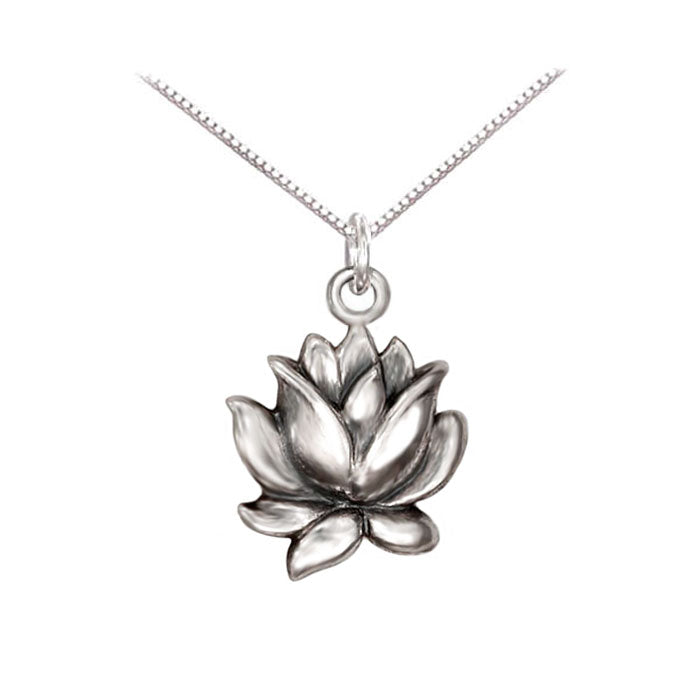  Silver Lotus Water Lily Necklace 