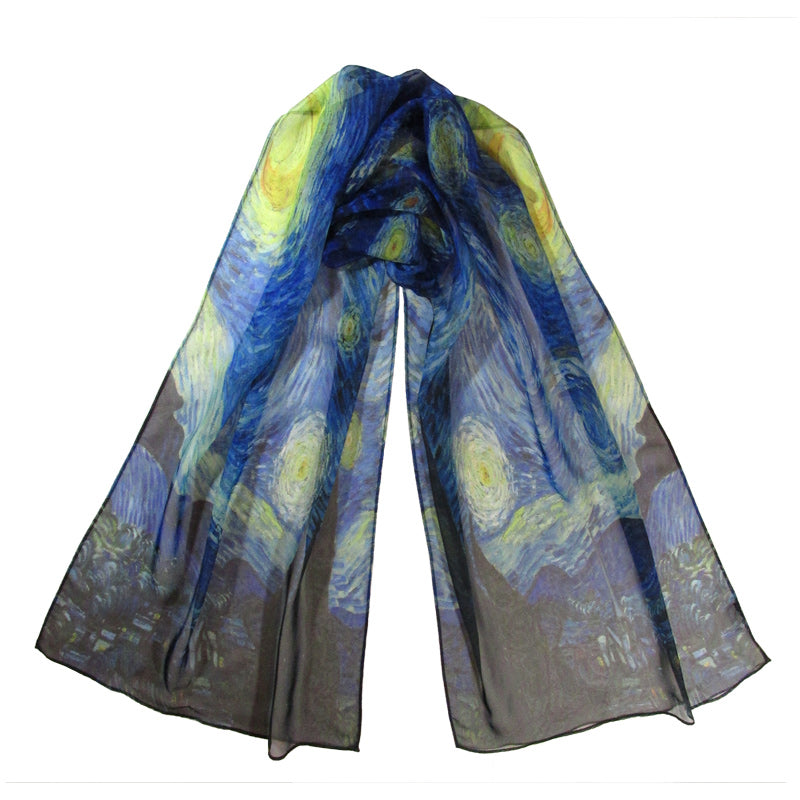  Van Gogh Starry Night Chiffon Art Scarf 