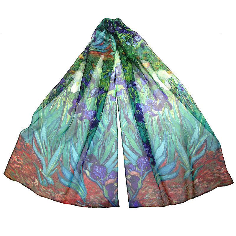  Van Gogh Irises Chiffon Scarf 