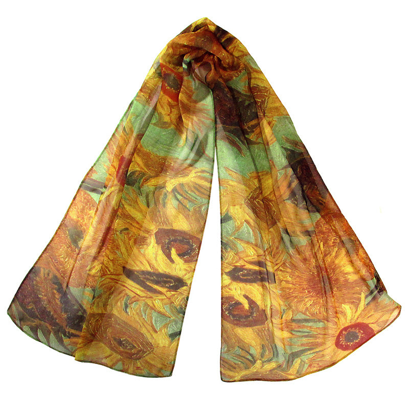  Van Gogh Sunflowers Chiffon Scarf 