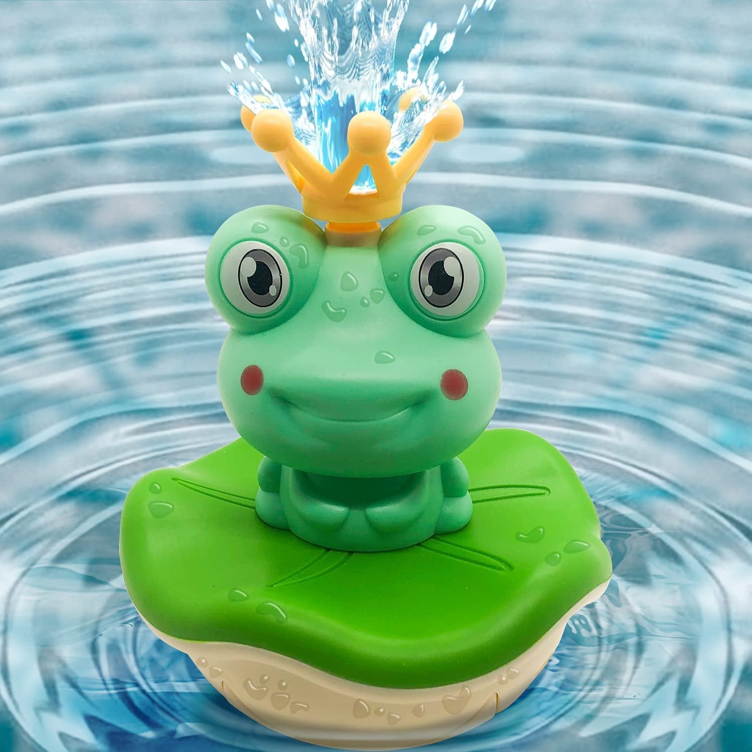 Frog Bath Sprinkler Toy Set, Includes 1 Frog Fountain, 4 Nozzles, and 1 Ball, Battery-Operated Bathtub and Swimming Pool Toy for Kids, Great Gift for Boys and Girls Ages 3 and Up