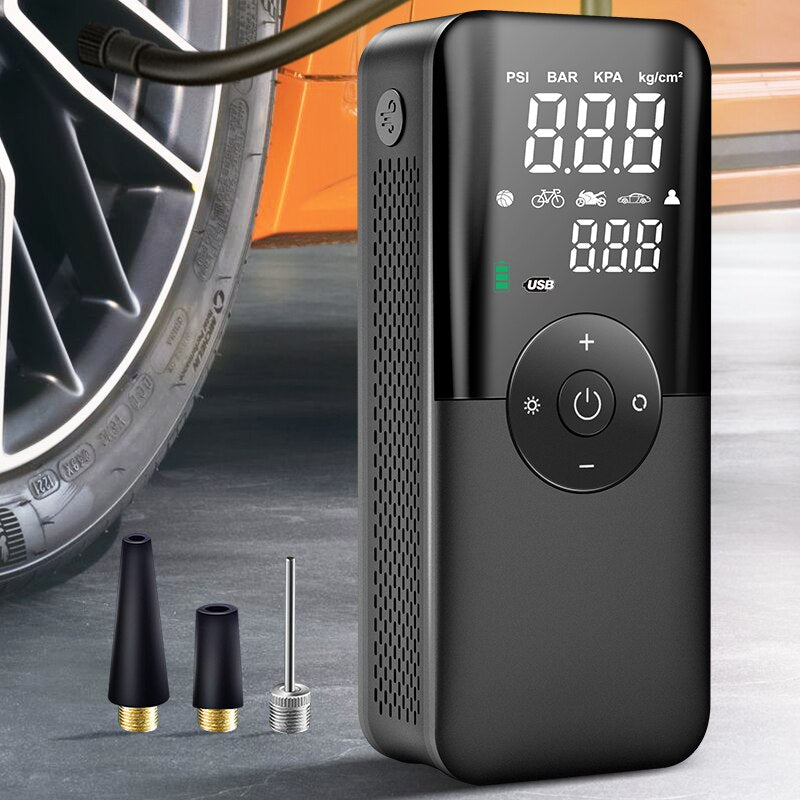 Portable Digital Tire Inflator: Rechargeable, Cordless, Versatile