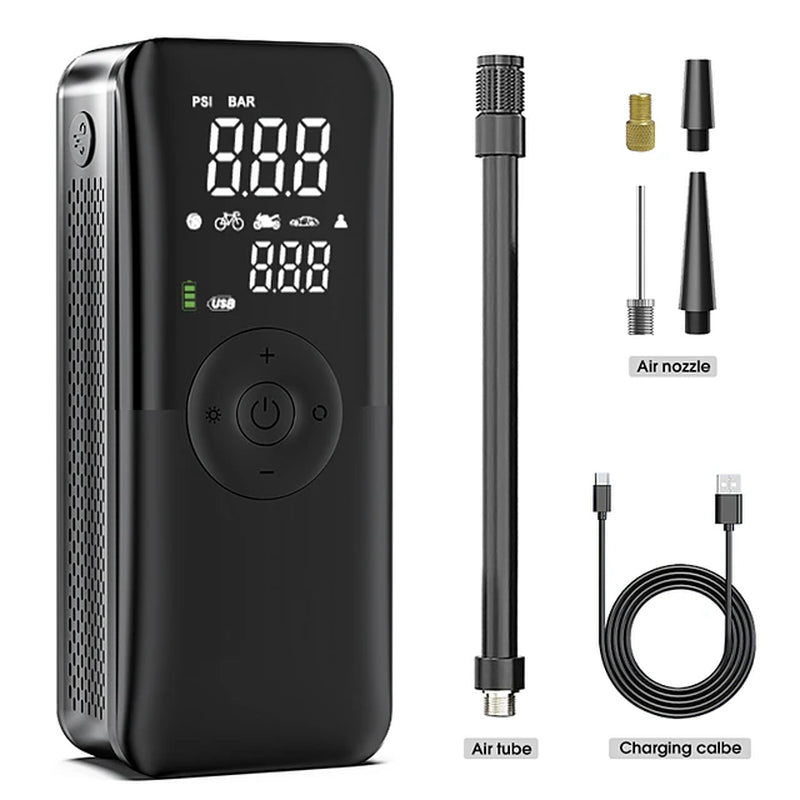 Portable Digital Tire Inflator: Rechargeable, Cordless, Versatile