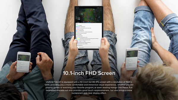 Ulefone Tab A7, 10.1-inch FHD, Dual 4G Dual VoLTE, 7680mAh