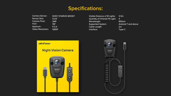 Ulefone Night Vision Camera, IP66 Waterproof, Small and portable