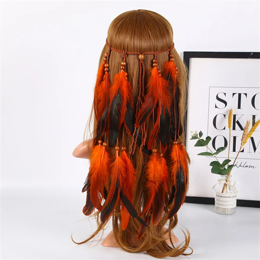 Boho Chic Feather Headdress - Stunning Bohemian Hair Accessory