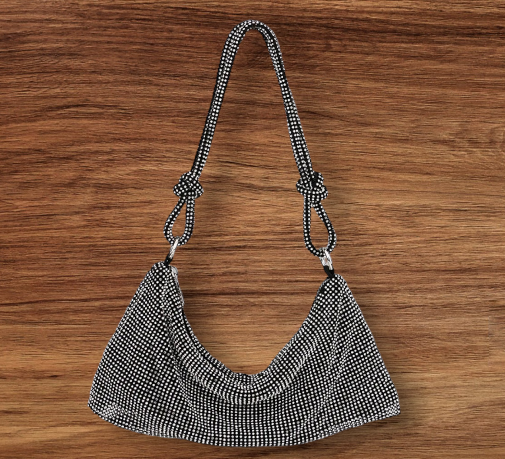 Versatile Sparkle: Crystal Mesh Boho Bag in Two Sizes