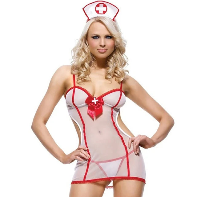 Ladies Sexy Lingerie Cosplay Student Uniform Mini Skirt and Thong Set Mesh Triangle Corset Soft Pajamas Sexy Lingerie