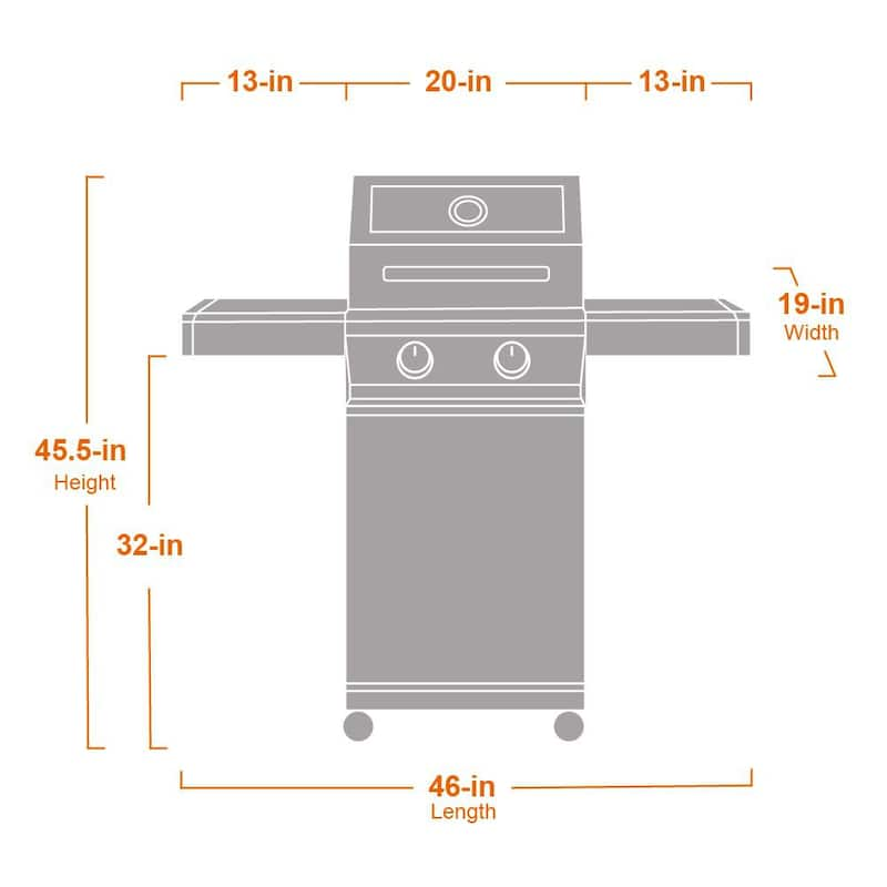 2-Burner Propane Gas Grill in Stainless with Clear View Lid and LED Controls