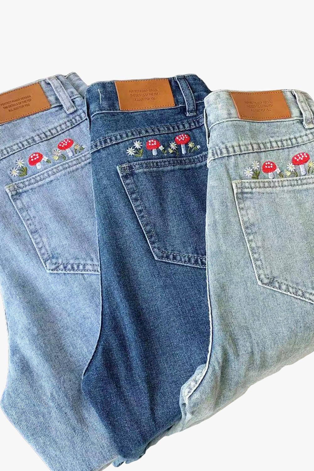 Amanita Mushroom Aesthetic Jeans