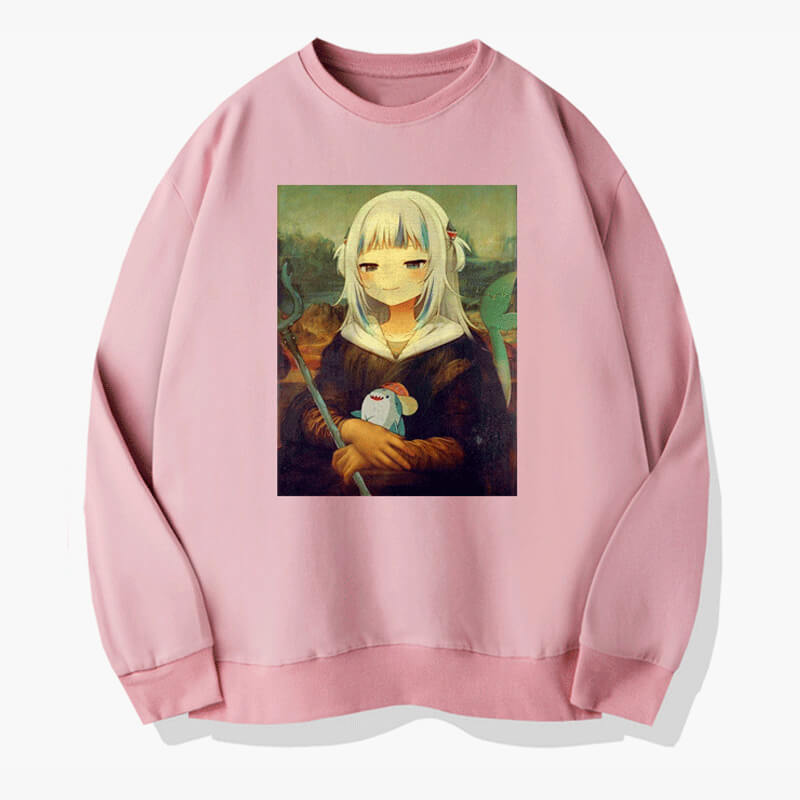 Anime Girl Mona Lisa Animecore Sweatshirt