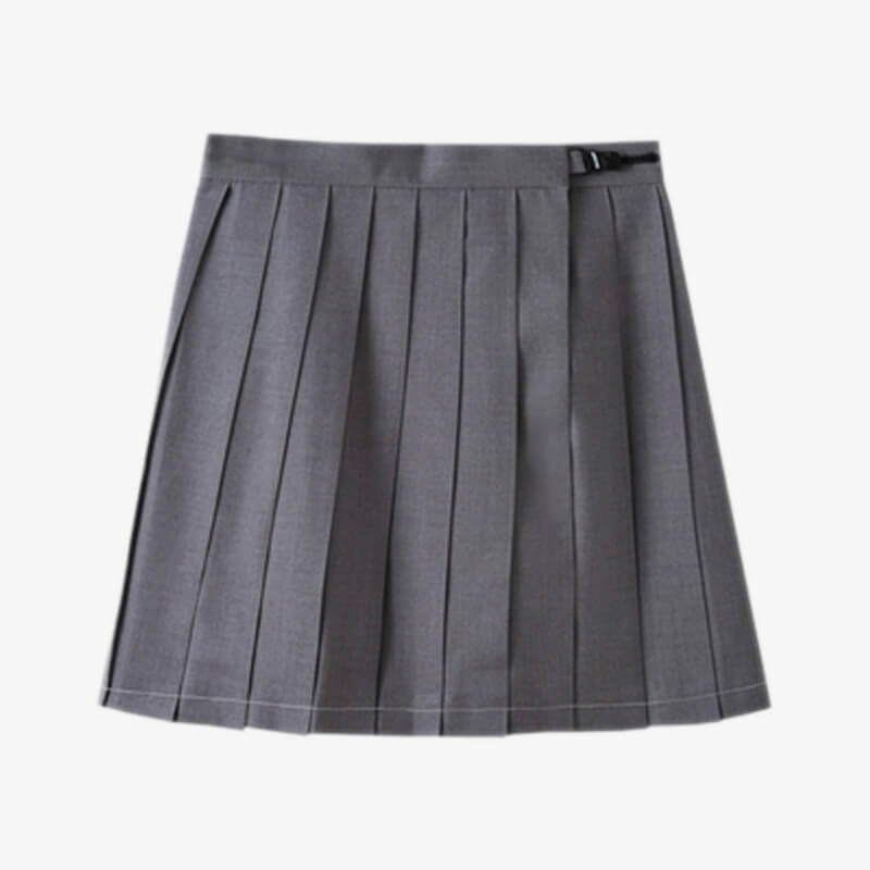 Japanese School Girl Gray Plaid Skirt