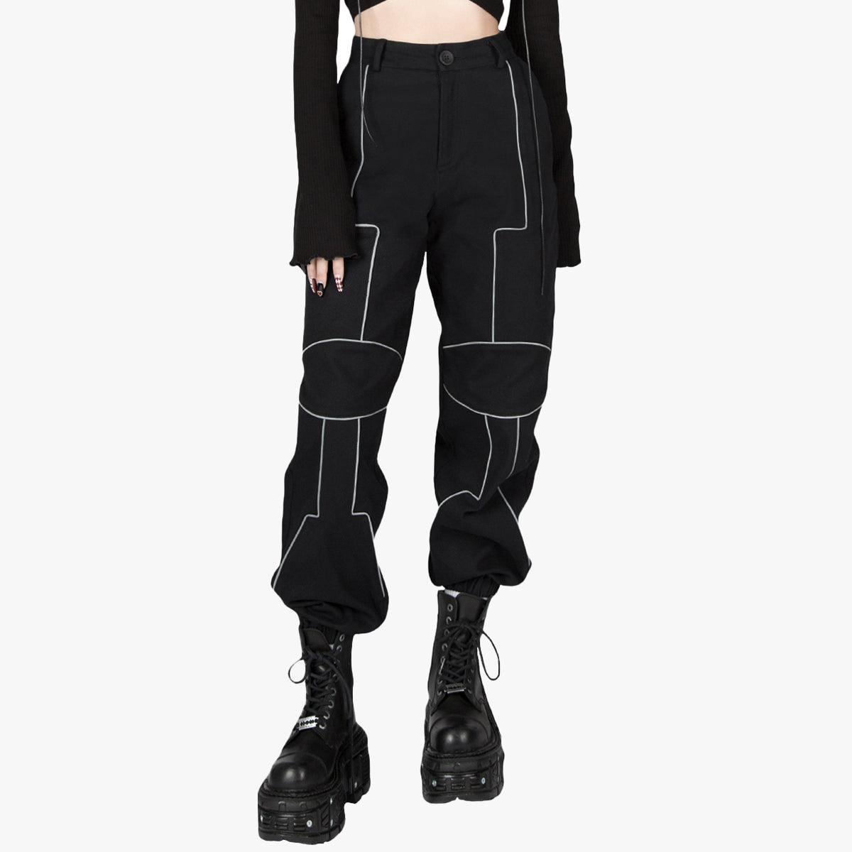 Light Reflective Lines Cyberpunk Pants