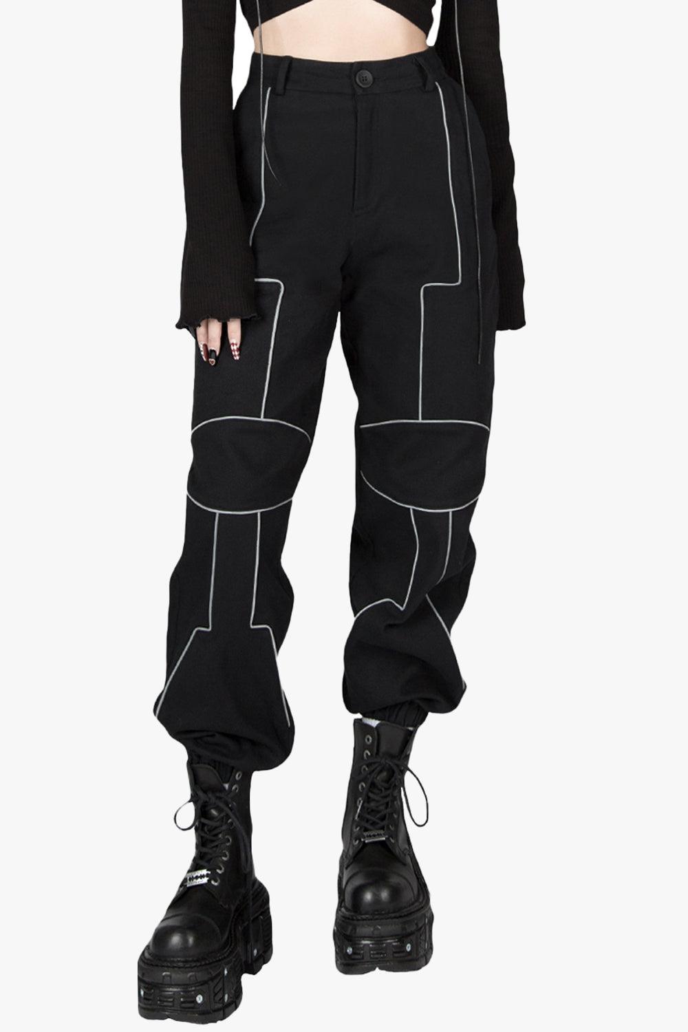 Light Reflective Lines Cyberpunk Pants