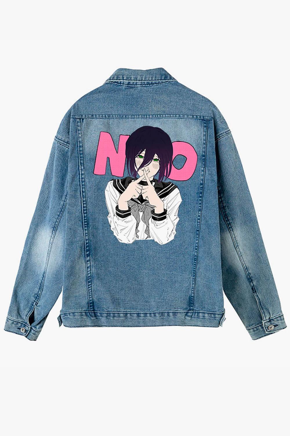 No Reze Yes Denji Chainsaw Man Aesthetic Denim Jacket