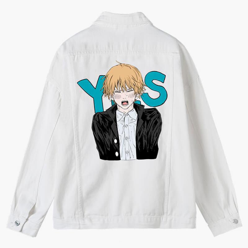 No Reze Yes Denji Chainsaw Man Aesthetic Denim Jacket