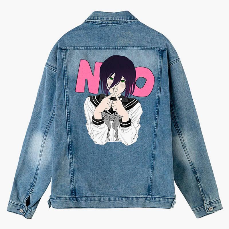 No Reze Yes Denji Chainsaw Man Aesthetic Denim Jacket