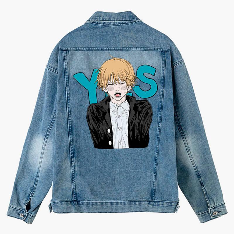 No Reze Yes Denji Chainsaw Man Aesthetic Denim Jacket