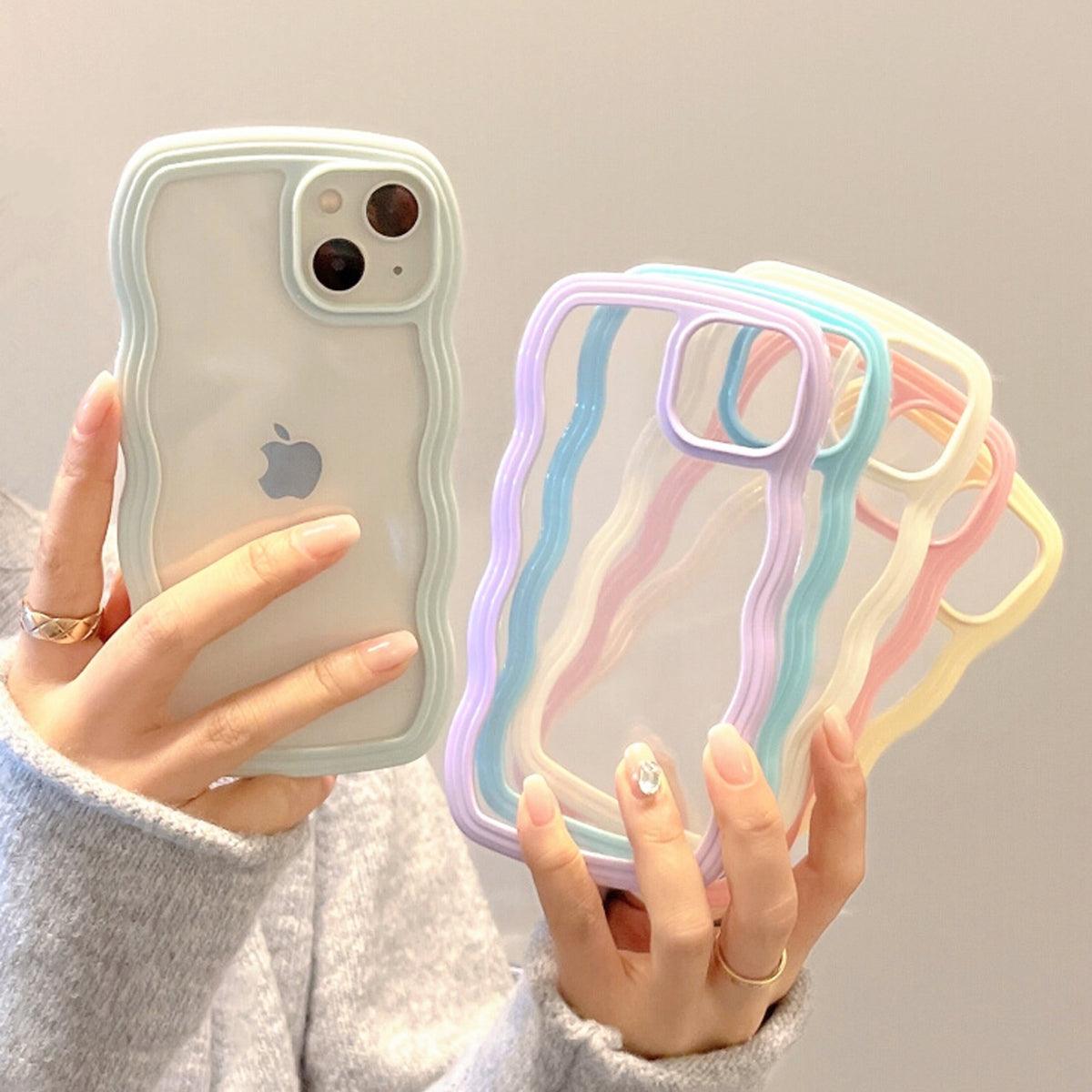 Pastel Color Wavy Border iPhone Case