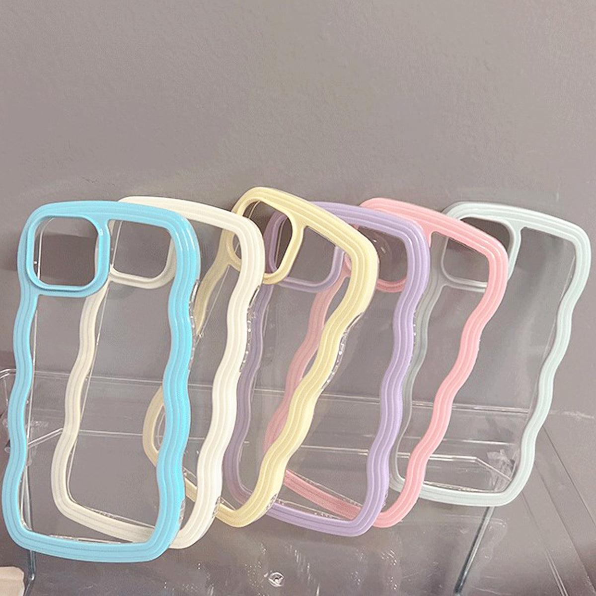 Pastel Color Wavy Border iPhone Case