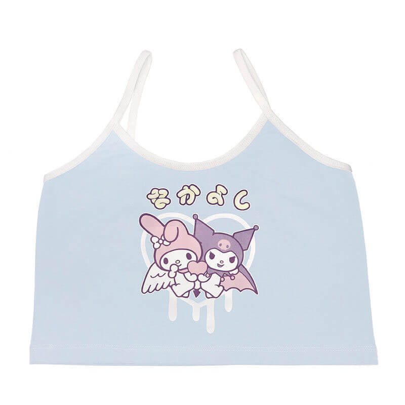 Pastel Kuromi Aesthetic Crop Top