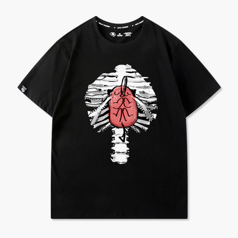 Pochita Heart Inside Ribcage T-Shirt Chainsaw Man