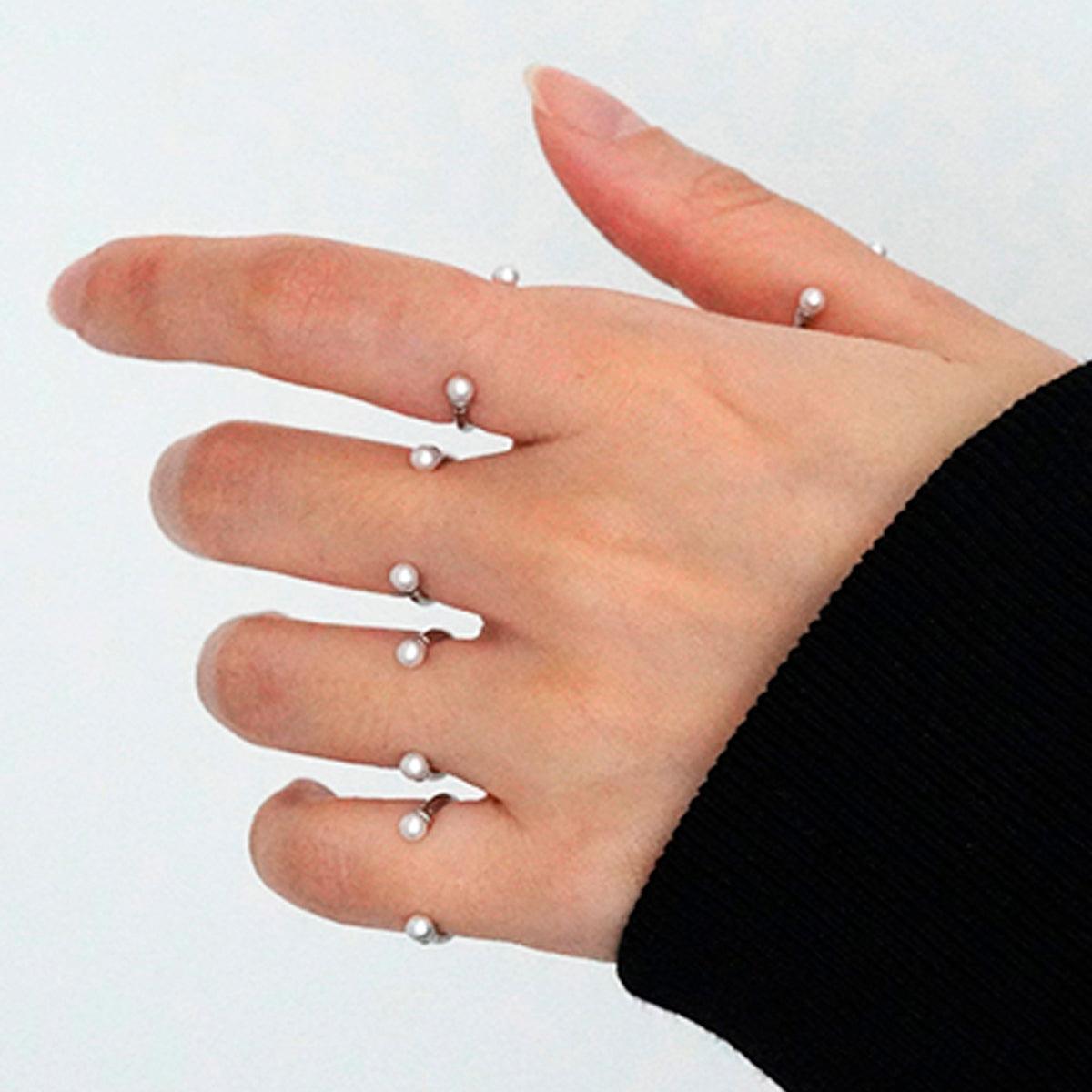 Small Pearls U Shaped Open Ring