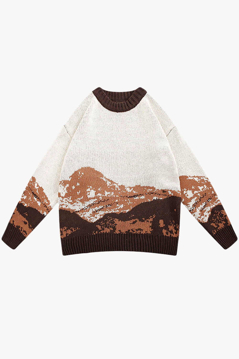 Snowy Mountains Round Neck Winter Aesthetic Sweater