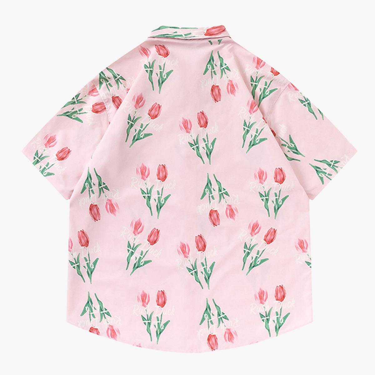 Tulip Aesthetic Floral Short Sleeve Shirt