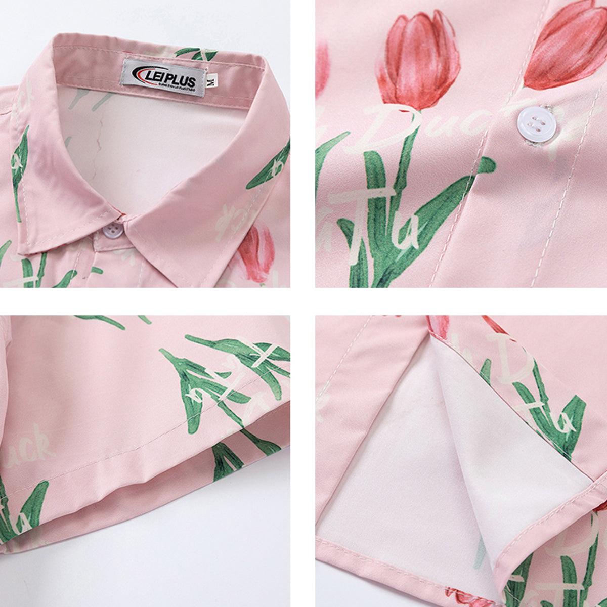 Tulip Aesthetic Floral Short Sleeve Shirt