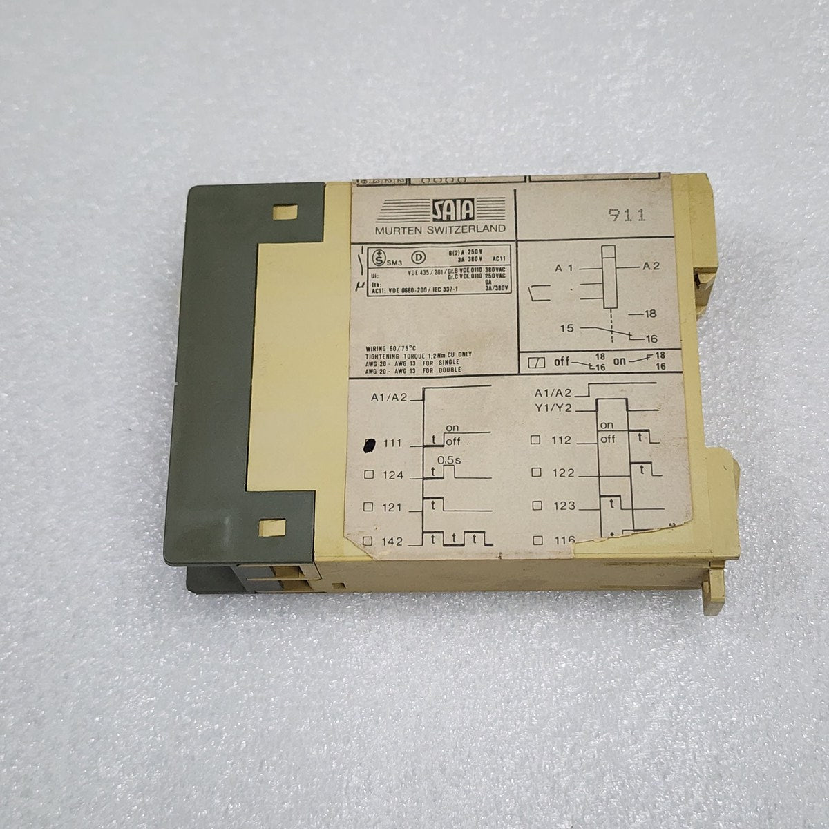 SAIA 911 MULTIFUNCTION TIME RELAY KOP-101D 24VAC/DC