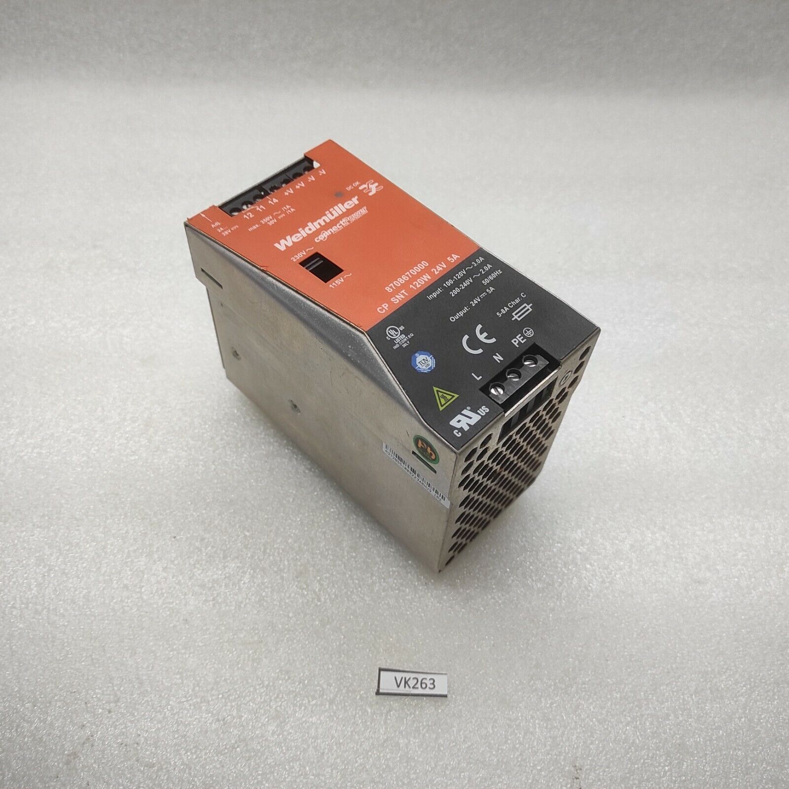 WEIDMULLER 8708670000 POWER SUPPLY CP SNT 120W 24V 5A