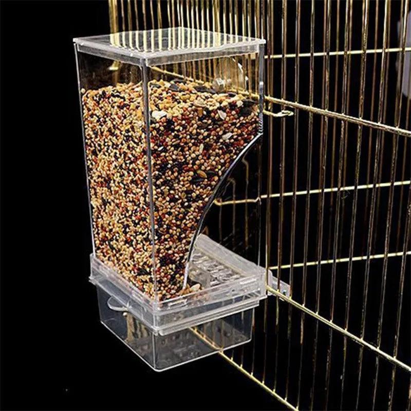 Automatic Parrot Feeder | No Mess Acrylic Seed Container