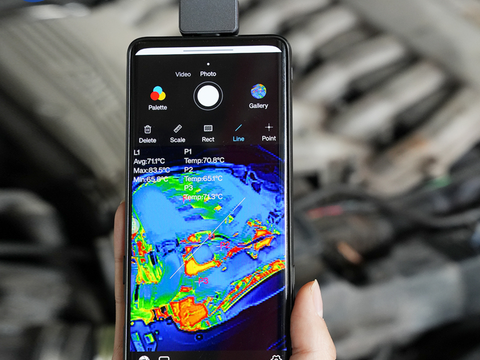 Thermal camera for car engine diagnostic