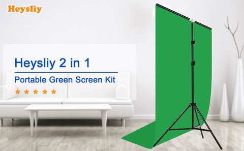2 in 1 Heysliy Green Screen Kit For the starting photographer or the video or photo expert on a budget, this is a great solution.