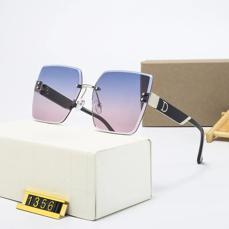 Rimless Square Frame Women Sunglasses