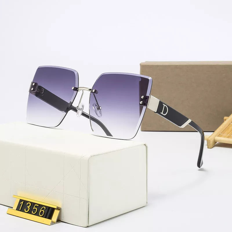 Rimless Square Frame Women Sunglasses