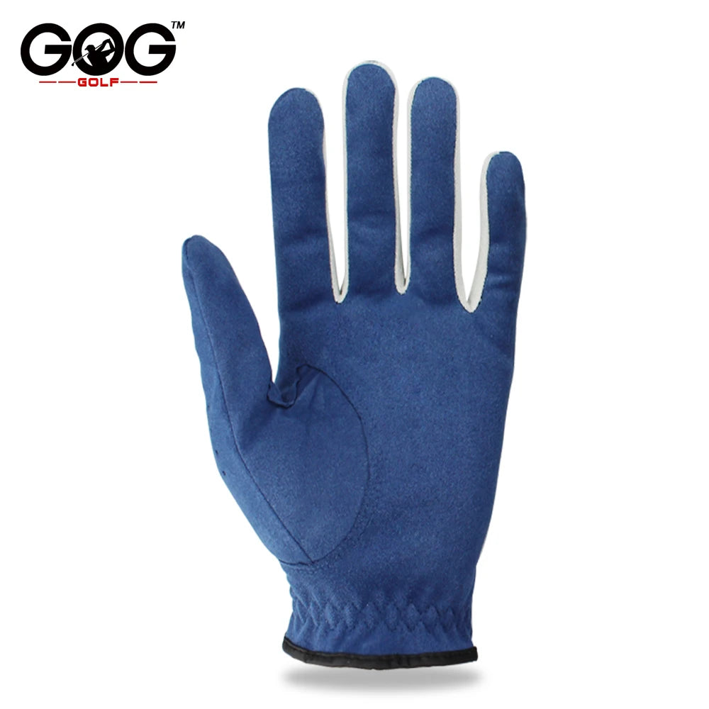 Pack 10 Pcs Men Golf Gloves Cool Comfortable Breathable Micro Fabric Blue Golf Glove