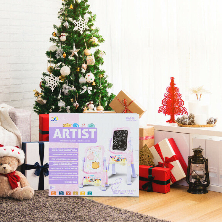 Perfect Gift for Your Budding Artist: Foster your child's love for art! This double-sided art easel sparks creativity, offering endless joy in doodling and imaginative play. A thoughtful Christmas or birthday gift that brings a sense of satisfaction to young artists.