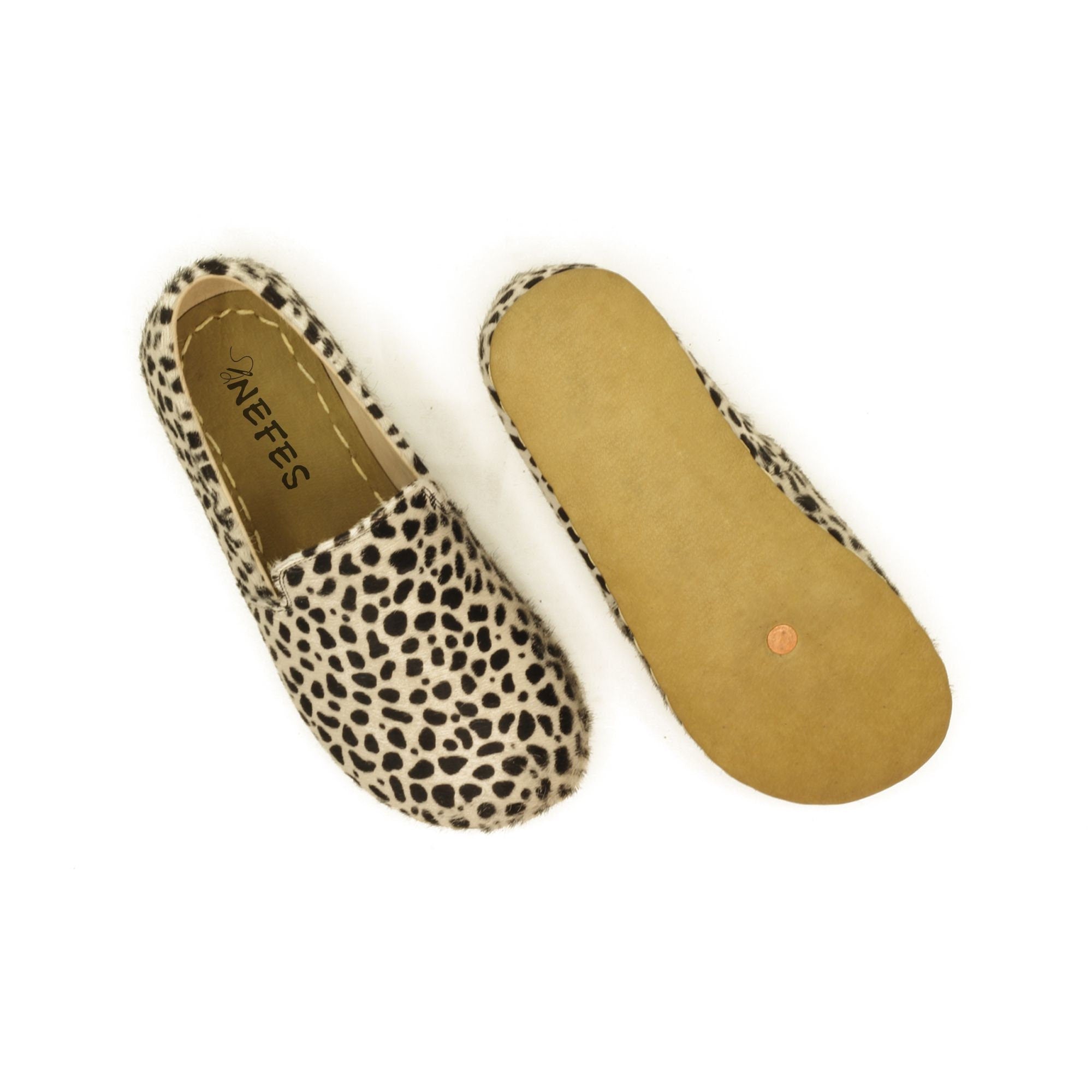 Handmade Leopard Print Calf Leather Barefoot Shoes