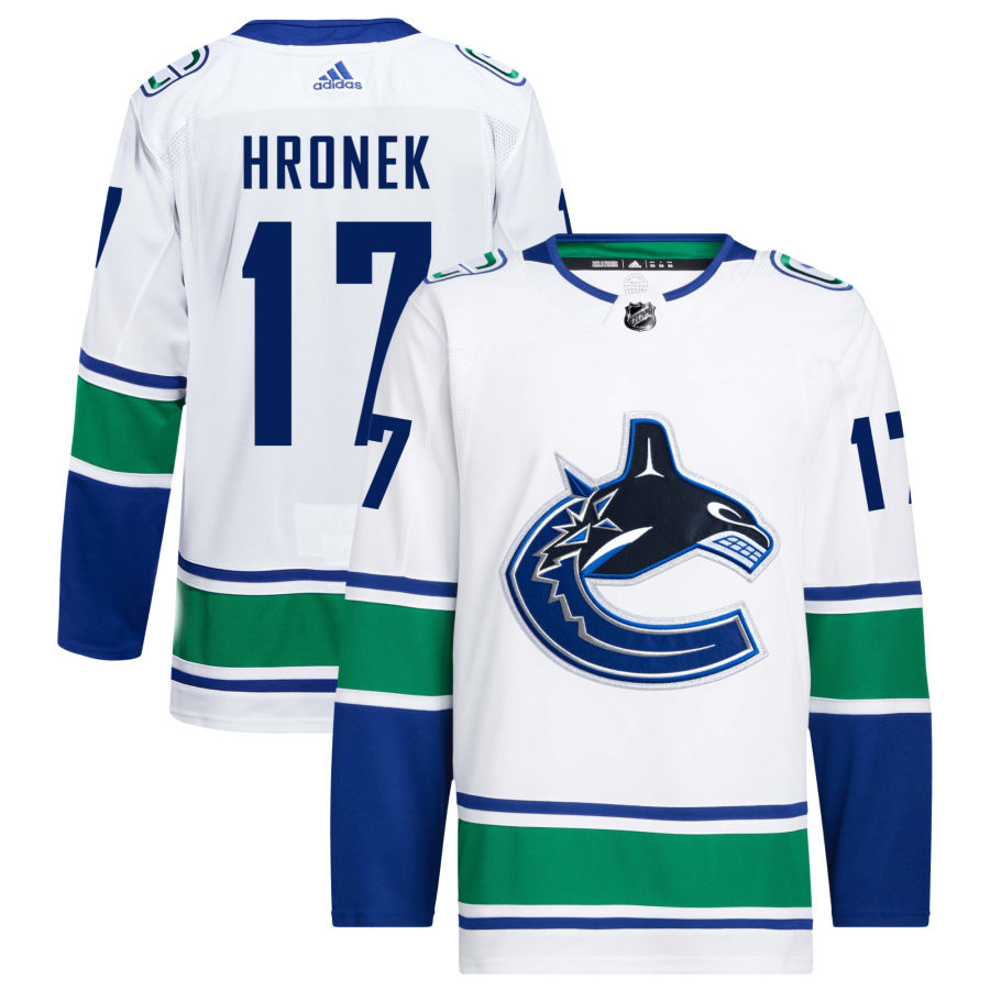 Filip Hronek Vancouver Canucks adidas Away Primegreen Authentic Pro Jersey - White