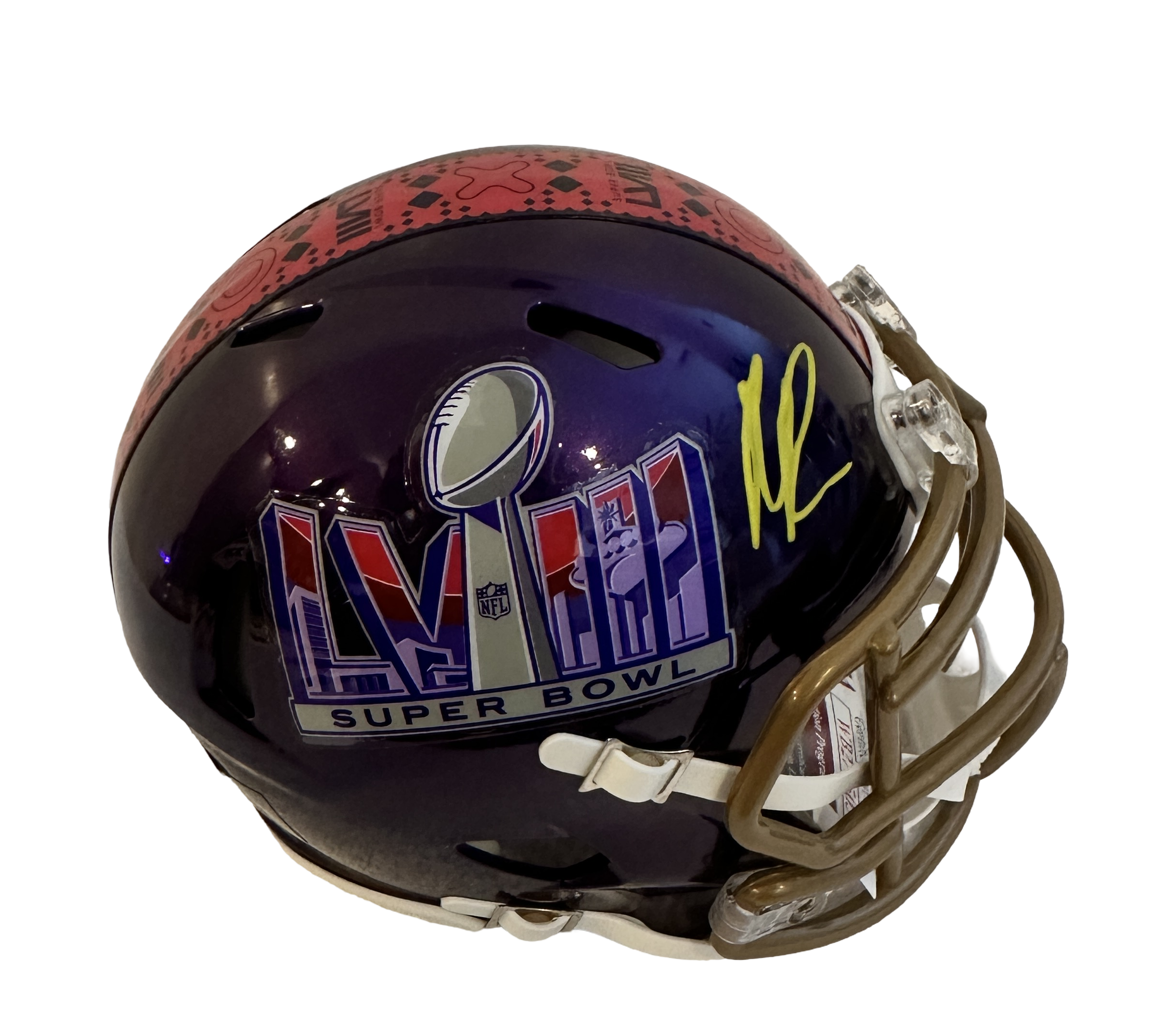 Rashee Rice Super Bowl 58 Kansas City Mini Football Helmet (PIA/JSA) Las Vegas