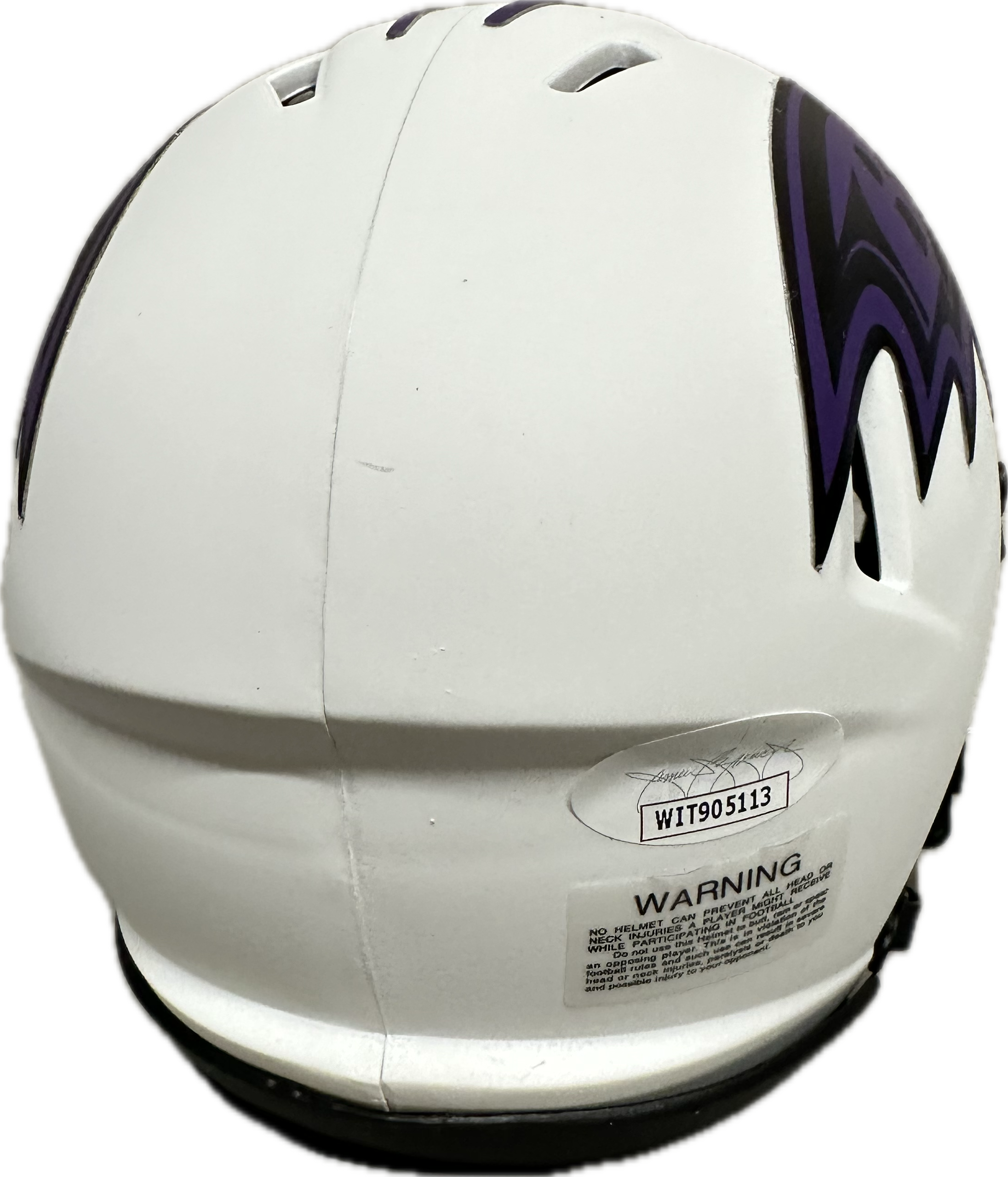 Terrell Suggs Baltimore White Eclipse Signed Mini Football Helmet (JSA)