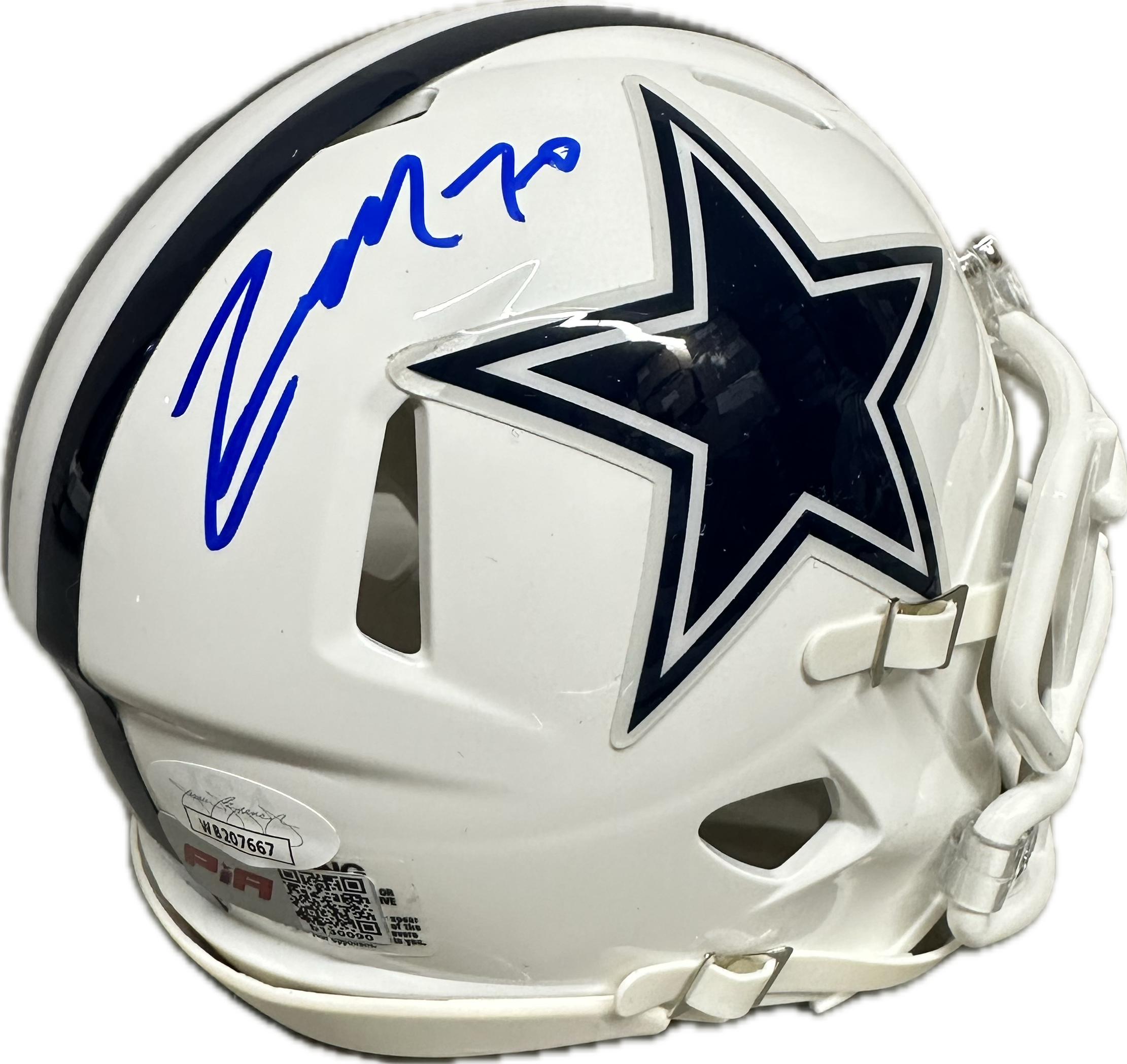 Zach Martin Signed Dallas White Speed Mini Football Helmet (PIA/JSA)